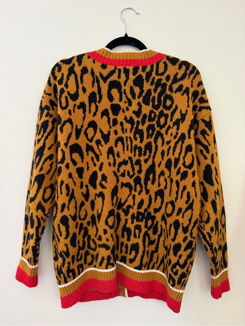 Future Collective Kahlana Barfield Brown Leopard Cardigan Sweater M - Picture 6 of 10